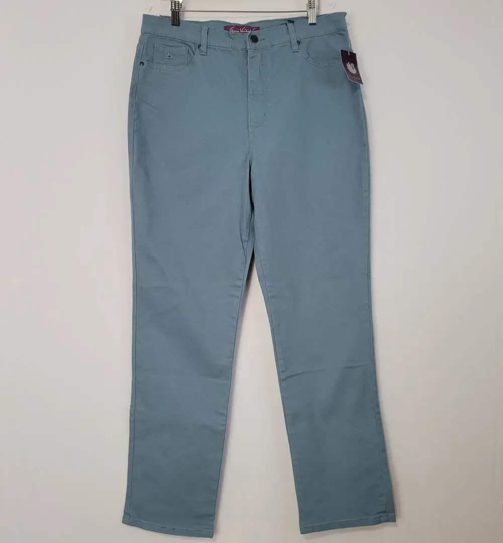 Gloria Vanderbilt Amanda Supreme Stretch Jeans sz 14 Blue Coastal Classic New